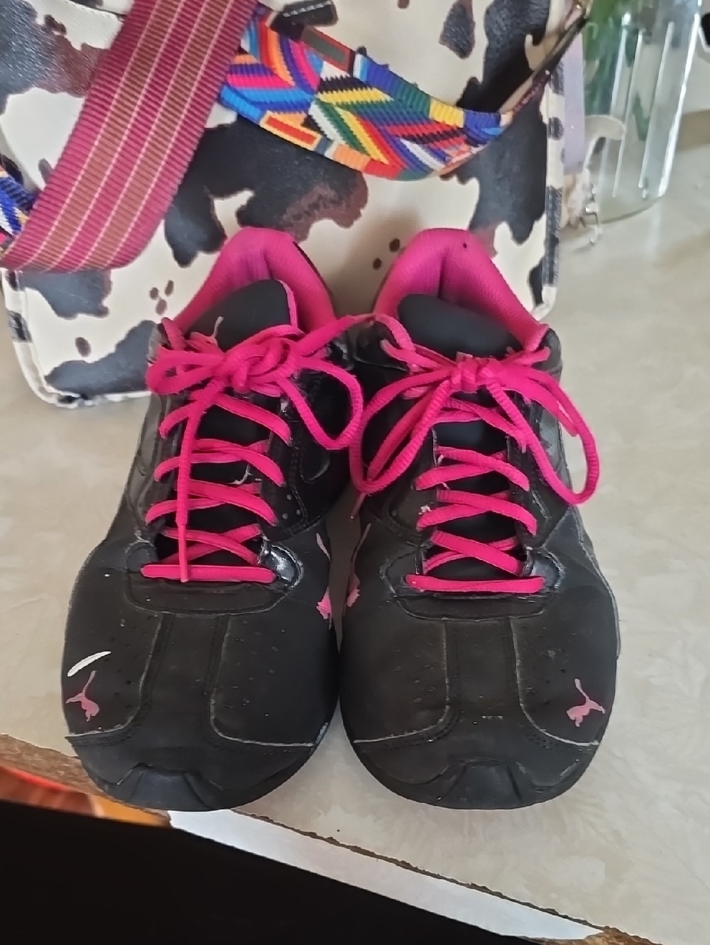 Puma Pink Running Shoes with White Logo Tag